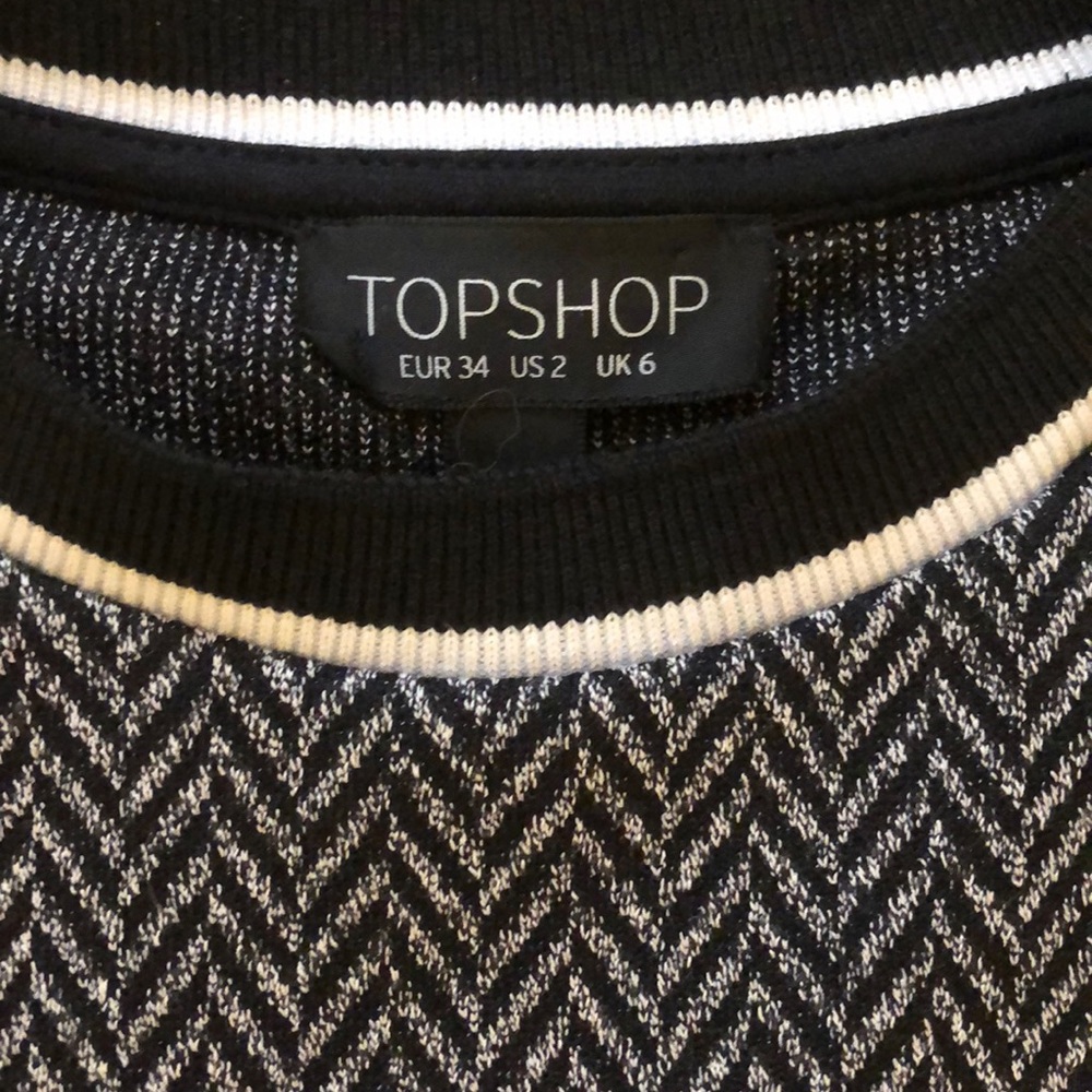 Topshop Colorblock Herringbone Shift Dress - Picture 3 of 4